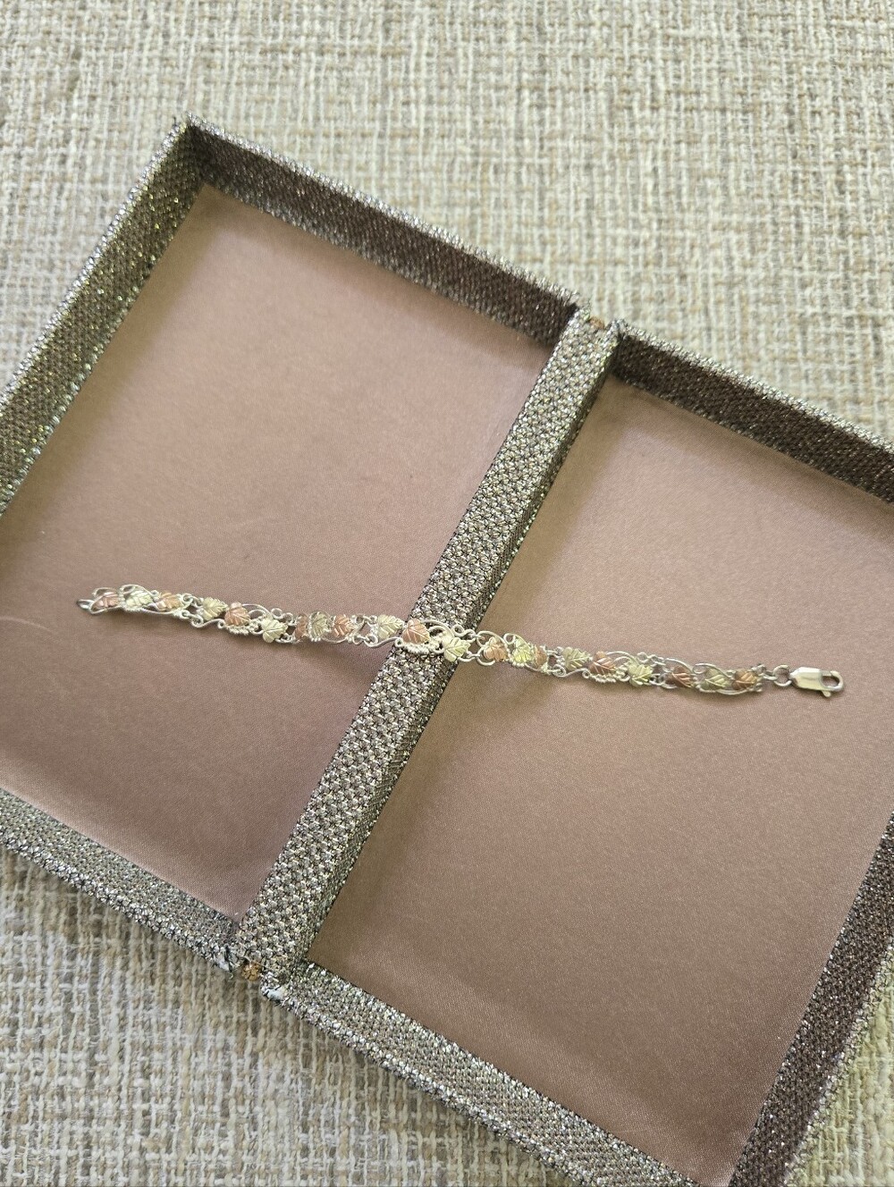 Black Hills Gold 12k Sterling Tri-Color Bracelet - Picture 5 of 10